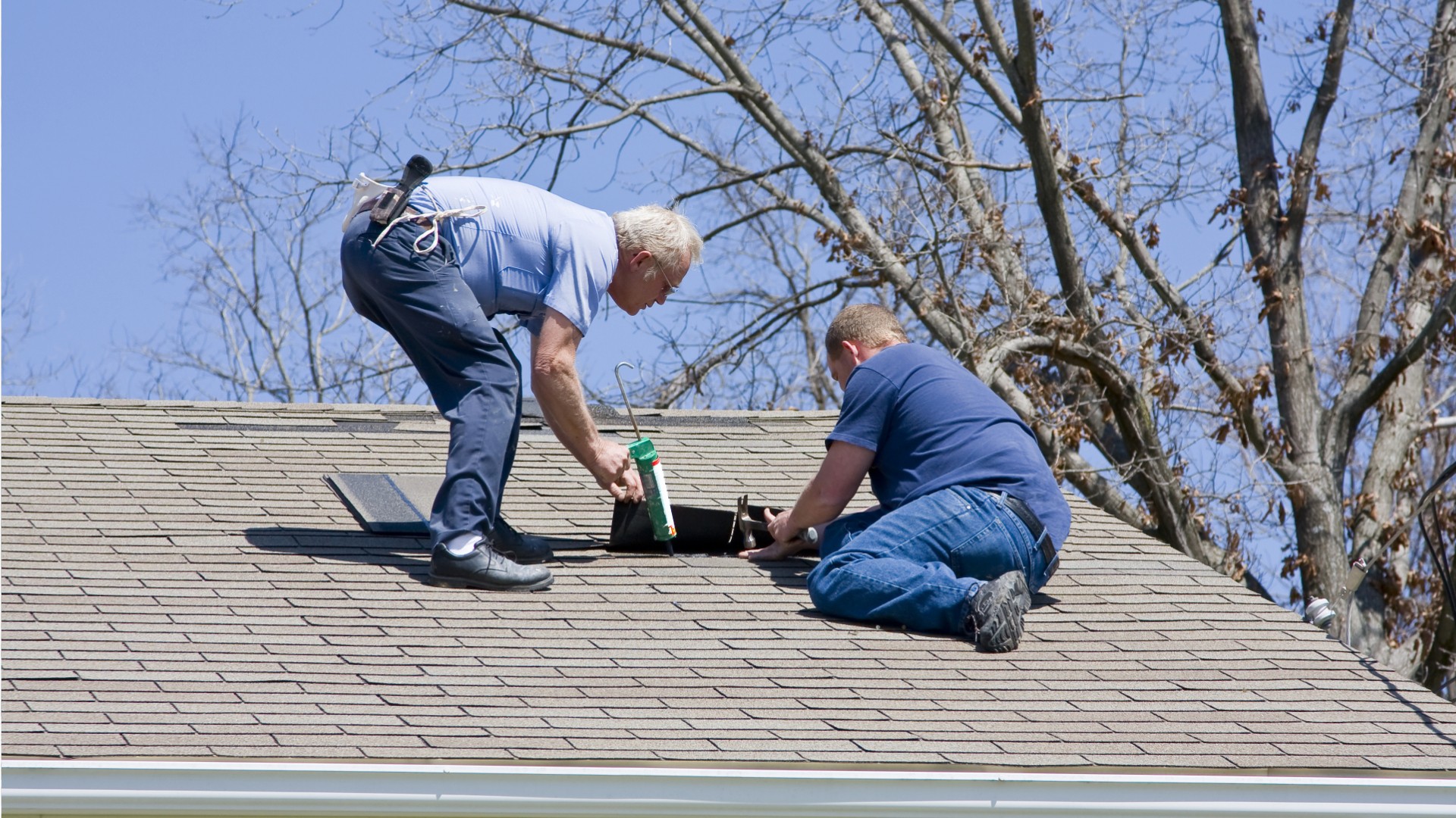 Roofing work in progress